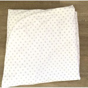 Pottery Barn Baby Pin Dot Luxe Chamois Crib Fitted Sheet Gray EUC Kids‎ PBK